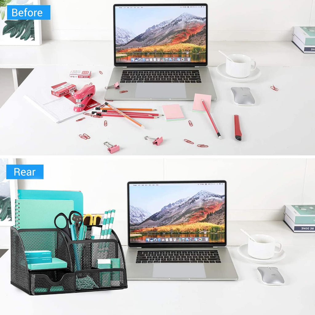 Multi-Use Desk Tidy & Pen Holder with 6 storage