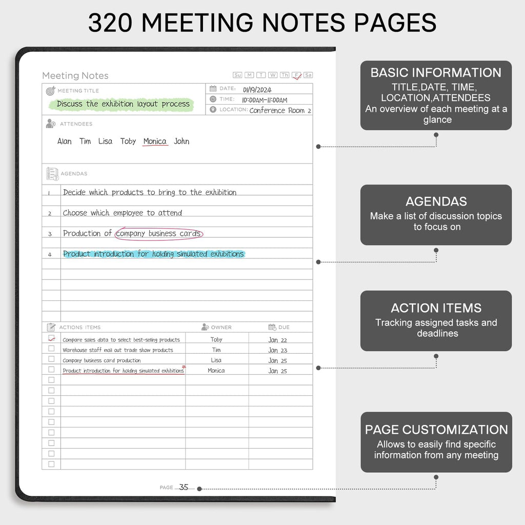 Meeting Notebook A4 Planner